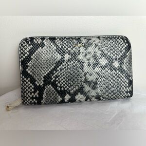 Snake-Embossed Zip Wallet